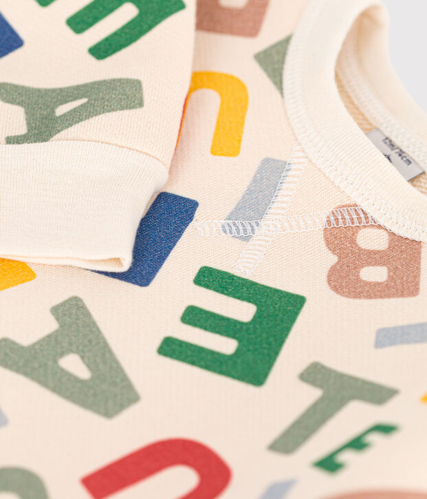 Baby-Sweatshirt aus Molton naturfarben/vielfarbig