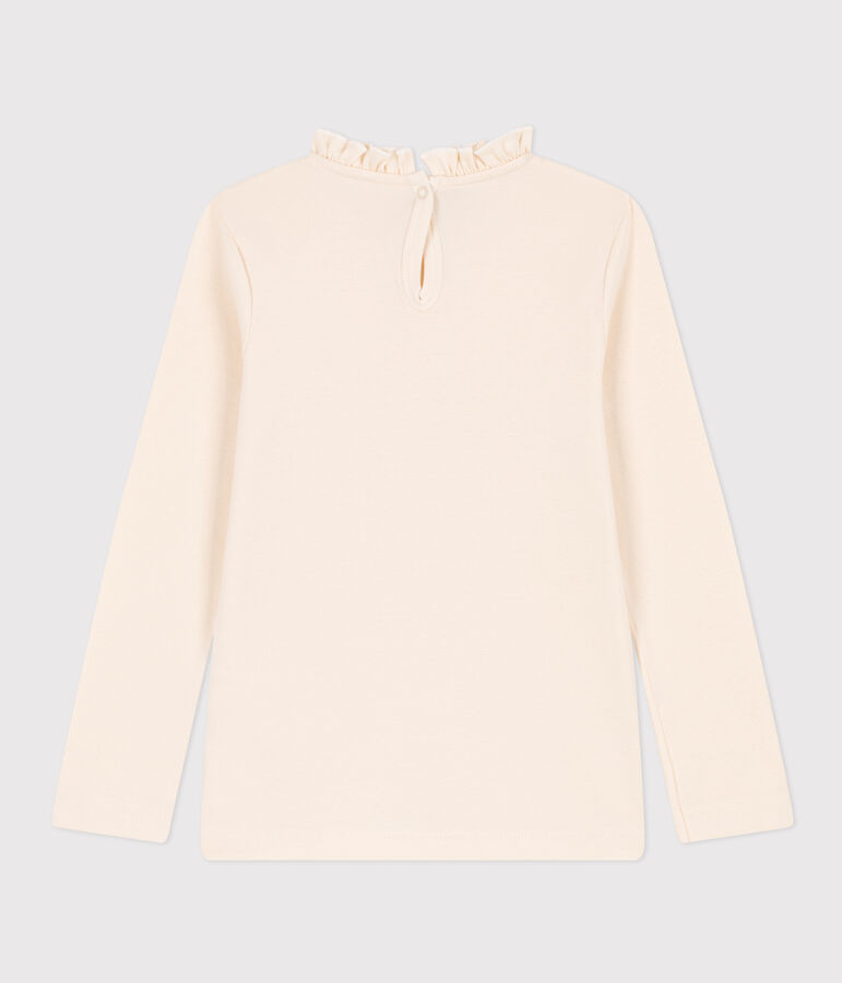 Lang&auml;rmeliges Kinder-T-Shirt aus Baumwolle f&uuml;r M&auml;dchen naturfarben AVALANCHE