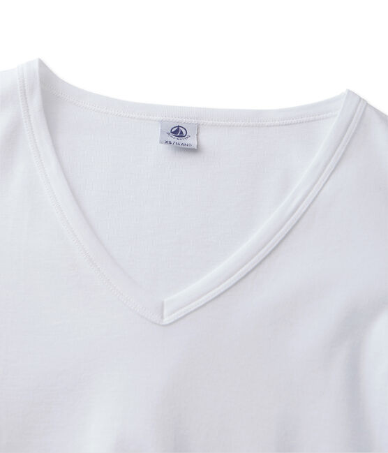 Damen-Langarmshirt mit V-Ausschnitt weiss ECUME