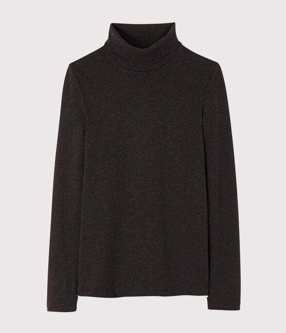 Rollkragenshirt aus Baumwolle für Damen grau CITY CHINE