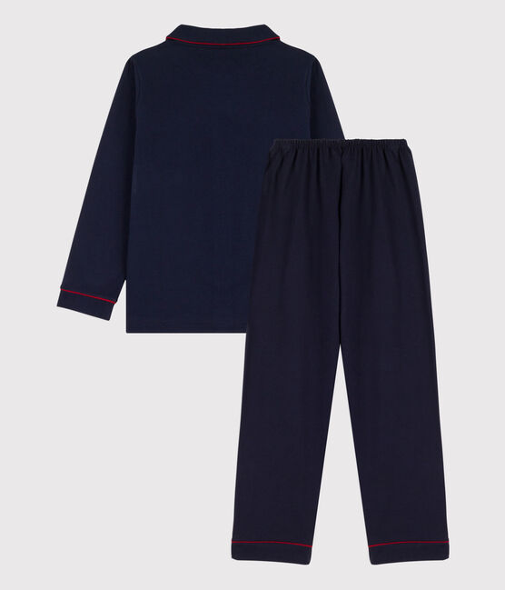 Pyjama aus Jersey für kleine Jungen blau SMOKING
