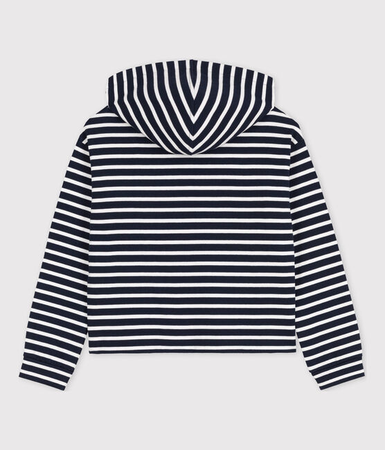 Kapuzen-Sweatshirt aus Baumwolle für Damen blau SMOKING/weiss MARSHMALLOW