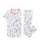 Rippstrick-Pyjama für Mädchen weiss MARSHMALLOW/weiss MULTICO