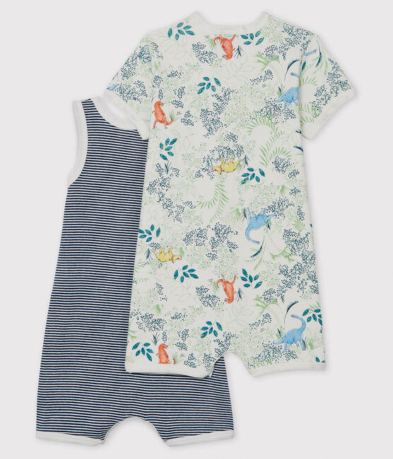 Duo Baby-Kurzoveralls für Jungen aus Rippstrick variante 1