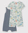 Duo Baby-Kurzoveralls für Jungen aus Rippstrick variante 1