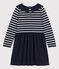Langärmeliges Kinderkleid für Mädchen blau SMOKING/ ARGENT