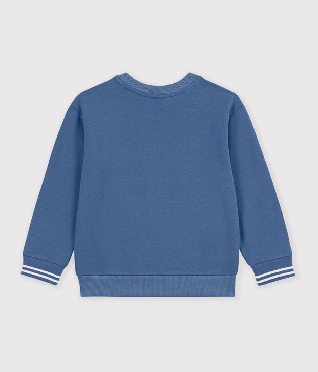Kinder-Sweatshirt aus einfarbiger Baumwolle blau