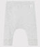 Baby-Leggings aus 2x2-Rippstrick aus Bio-Baumwolle grau BELUGA CHINE