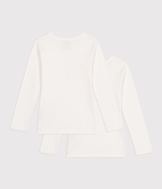 2er-Set langärmelige weiße T-Shirts für Mädchen variante 1