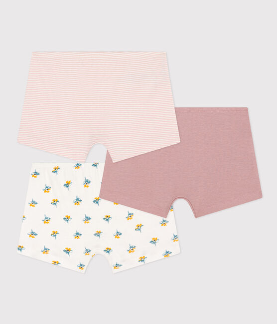 3er-Set Shortys aus Baumwolle mit Blumenmotiv für Mädchen variante 1