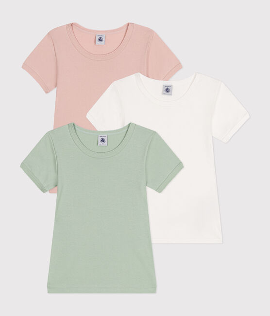 3er-Set kurzärmelige Kinder-T-Shirts aus einfarbiger Baumwolle variante 1