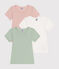 3er-Set kurzärmelige Kinder-T-Shirts aus einfarbiger Baumwolle variante 1
