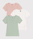 3er-Set kurzärmelige Kinder-T-Shirts aus einfarbiger Baumwolle