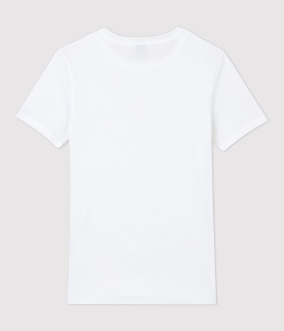 Damen-T-Shirt aus Baumwolle mit Rundhalsausschnitt weiss ECUME