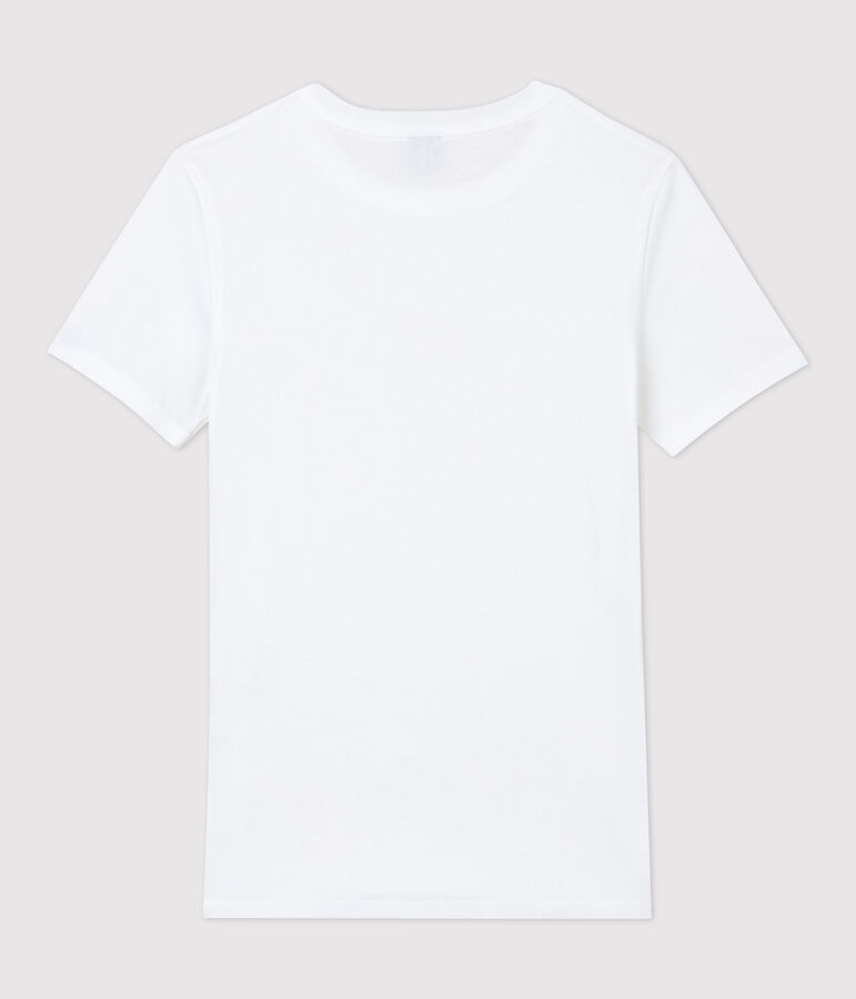 Damen-T-Shirt aus Baumwolle mit Rundhalsausschnitt weiss