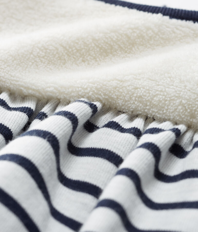 Lang&auml;rmeliges gestreiftes Babykleid f&uuml;r M&auml;dchen weiss/blau