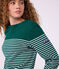 Damen T-Shirt Marini&egrave;re mit Streifen aus Baumwolle gr&uuml;n/weiss
