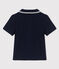 Kurzärmeliges Baby-Poloshirt aus Rippstrick für Jungen blau SMOKING