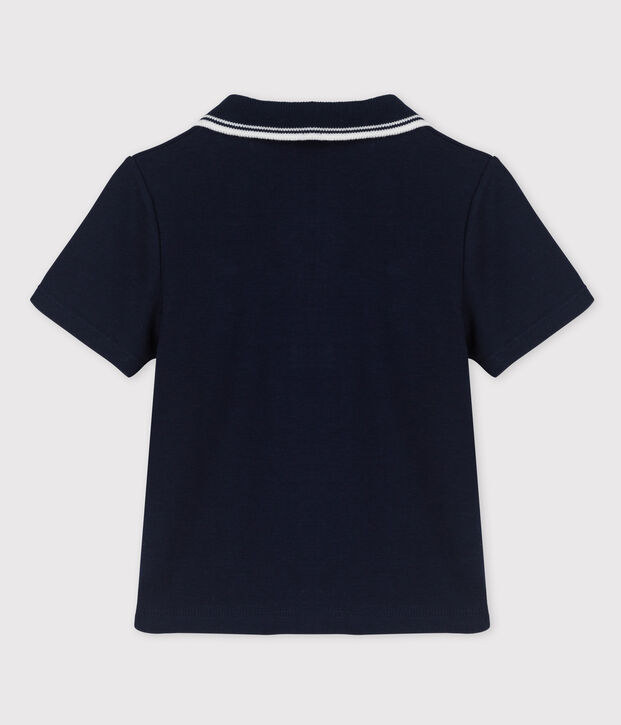 Kurz&auml;rmeliges Baby-Poloshirt aus Rippstrick f&uuml;r Jungen SMOKING