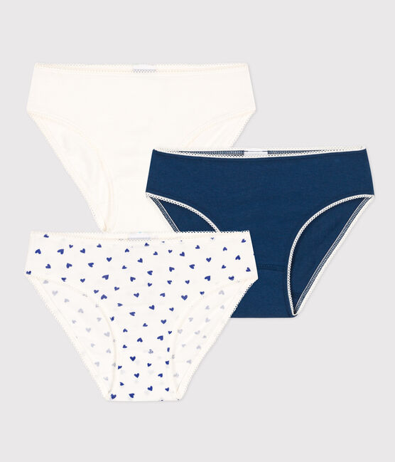 3er-Set-Slips mit Herzmotiv aus Baumwolle und Elasthan für Mädchen variante 1