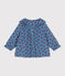 Langärmeliges Baby-Bluse aus Fein-Cord mit Apfel-Motiv blau ADRIATIC/ MULTICO