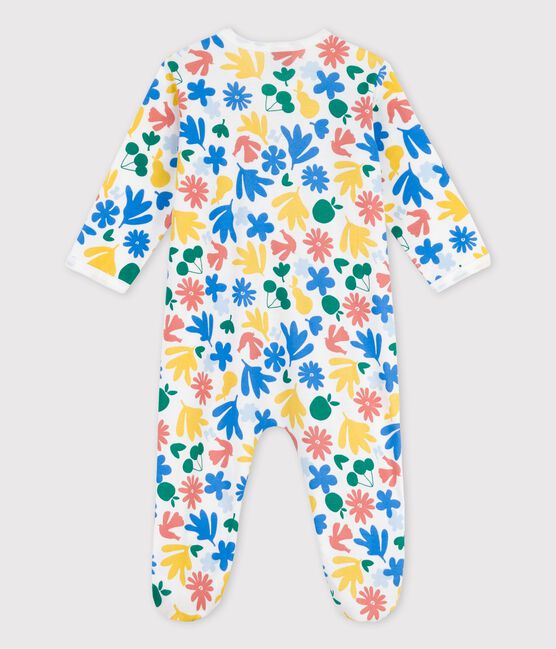 Baby-Strampler aus Baumwolle mit Blumenmotiv weiss MARSHMALLOW/weiss MULTICO