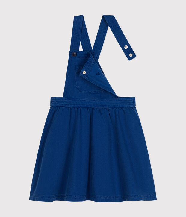 Kinder-Latzkleid aus Serge f&uuml;r M&auml;dchen blau