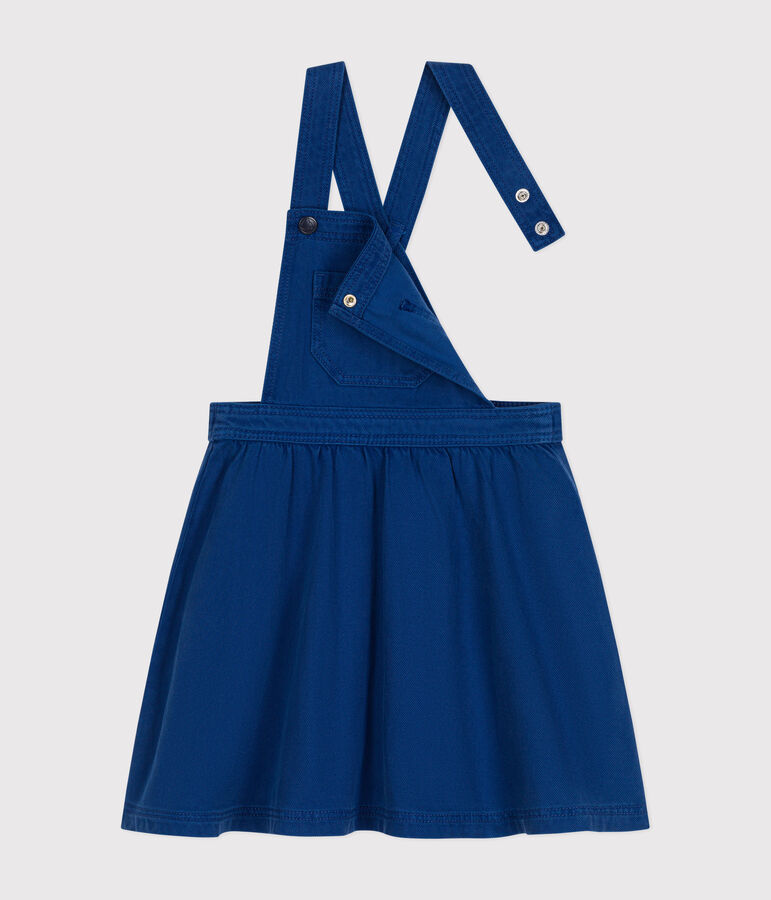 Kinder-Latzkleid aus Serge f&uuml;r M&auml;dchen blau