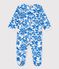 Baby-Strampler aus Baumwolle mit Pflanzenmuster weiss MARSHMALLOW/blau BRASIER