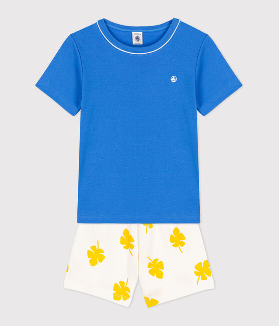 Kinder-Kurzpyjama aus Baumwolle für Jungen blau BRASIER/weiss MULTICO