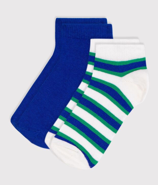 2 Paar Kinder-Socken aus Baumwolle mit Streifen vielfarbig