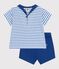 2-teiliges Baby-Set aus Baumwolle, T-Shirt mit Matrosenkragen blau MILK/ PERSE