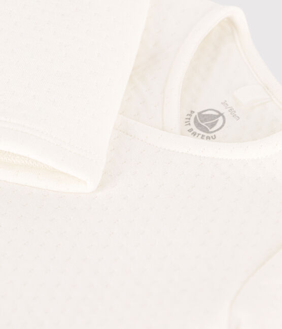 Babyjäckchen aus gestepptem Baumwoll-Doppeljersey weiss MARSHMALLOW