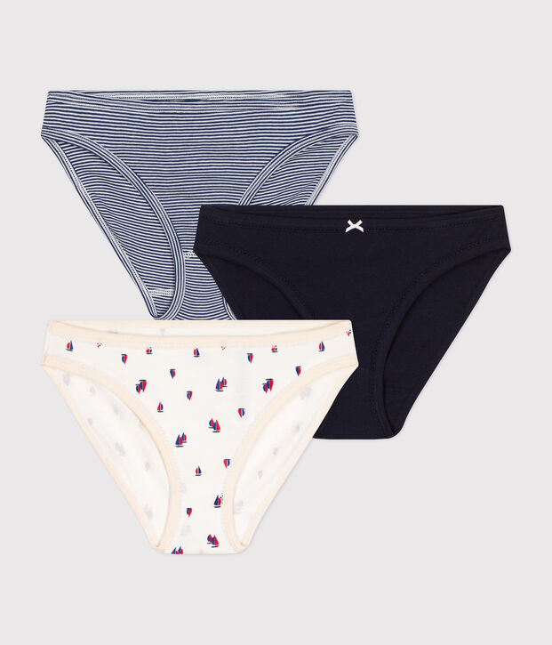 3er-Set Damen-Slips aus Baumwolle vielfarbig