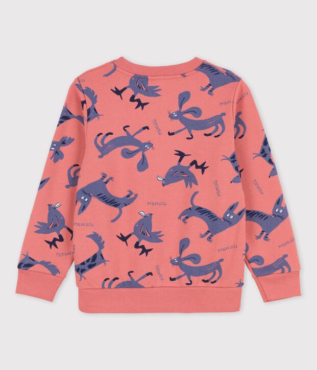 Kinder-Sweatshirt aus Molton rosa/vielfarbig