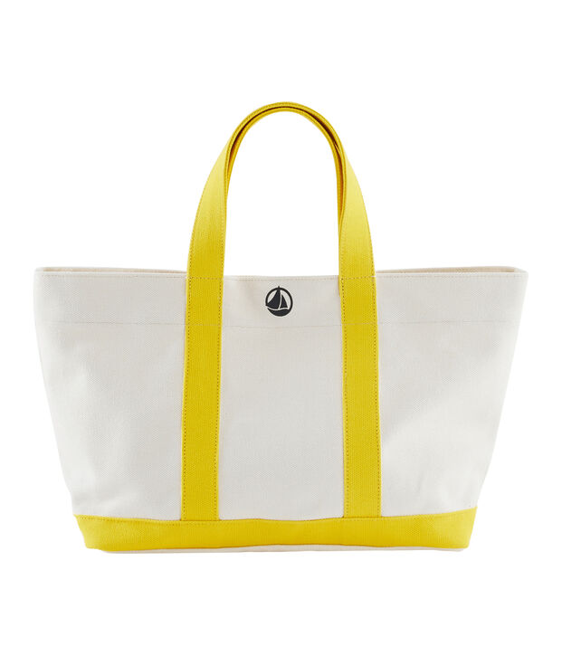 Gro&szlig;e Tasche weiss/gelb