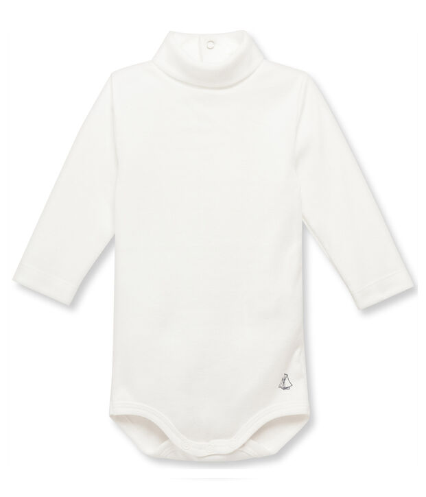 Unisex Baby Rollkragenbody weiss