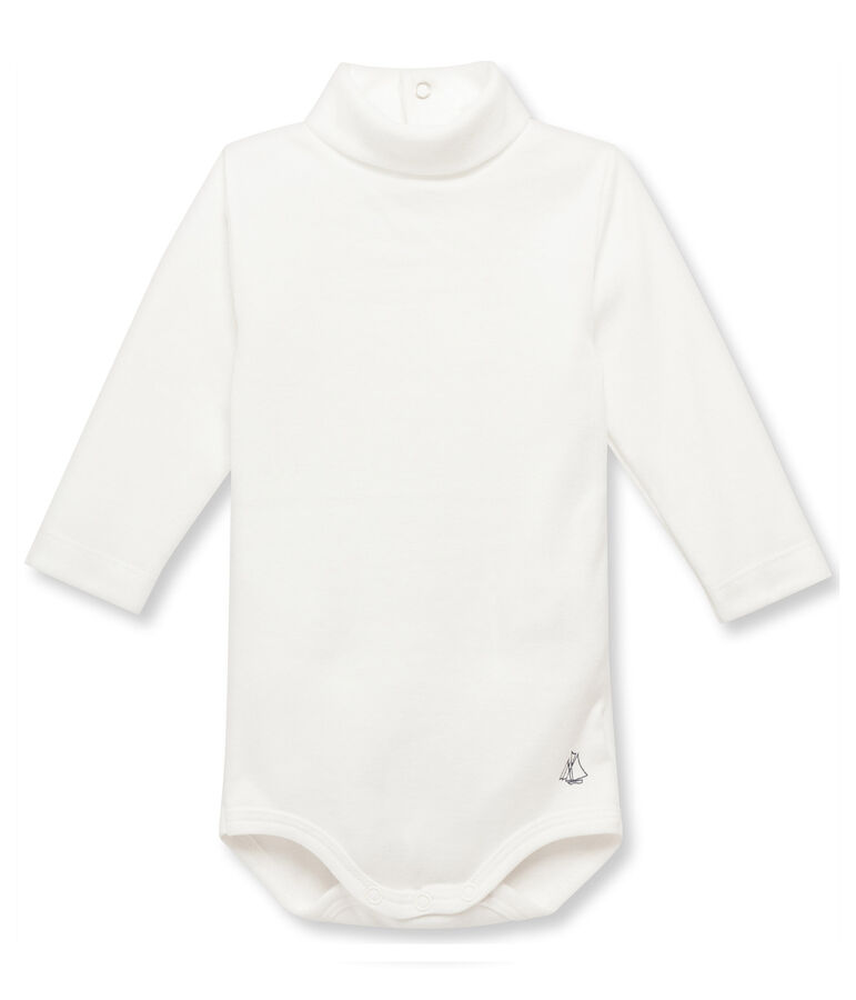 Unisex Baby Rollkragenbody weiss