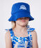 Kinder-Sonnenhut aus einfarbiger Baumwolle blau SURF