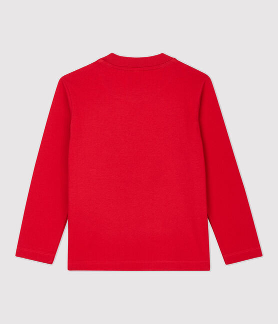 Langärmeliges Kinder-T-Shirt aus Baumwolle für Jungen rot TERKUIT