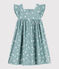Ärmelloses langes Kinder-Kleid aus Baumwolle mit Blumenmuster blau PAUL/weiss MARSHMALLOW