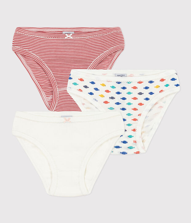 3er-Set Slips aus Baumwolle mit Meerestieren f&uuml;r M&auml;dchen vielfarbig