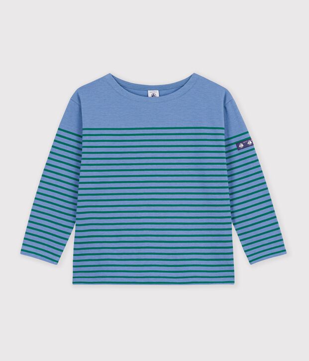 Kinder-Streifenshirt Marini&egrave;re aus Baumwolle blau/gr&uuml;n