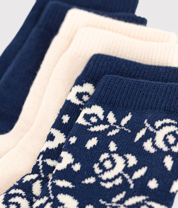 3 Paar Baby-Socken aus Baumwolle mit Blumenmotiv vielfarbig