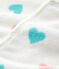 Strampler zum Überziehen aus Fleece mit Herzmuster weiss MARSHMALLOW/weiss MULTICO