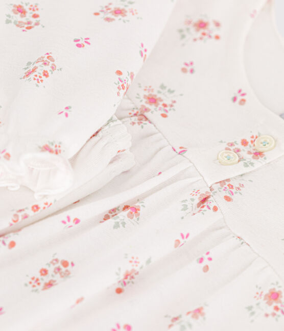 Kinder-Pyjama aus Baumwolle mit Blumenmotiv weiss MARSHMALLOW/weiss MULTICO