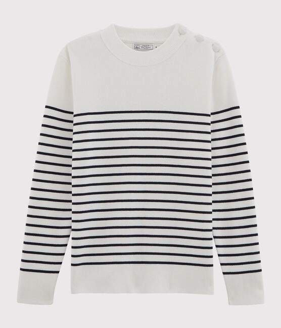 Seemannspullover weiss MARSHMALLOW/blau SMOKING