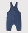 Langbeinige Baby-Latzhose aus Jeansstoff mit Tasche in Herzform blau