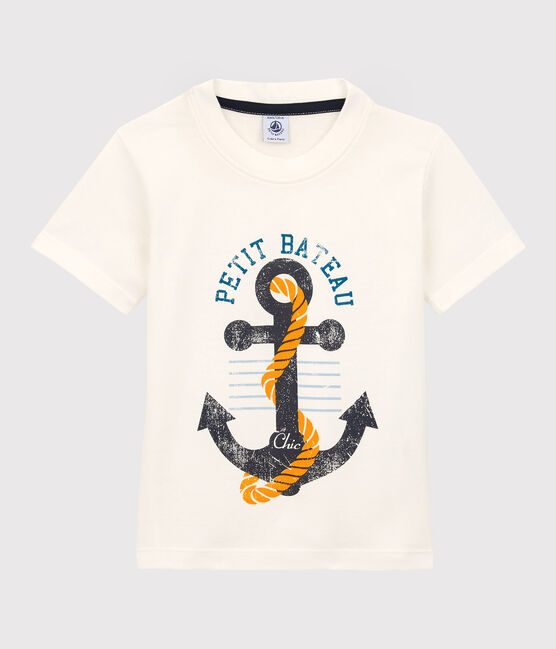 Kurzärmeliges Kinder-T-Shirt aus Jersey für Jungen weiss MARSHMALLOW 1