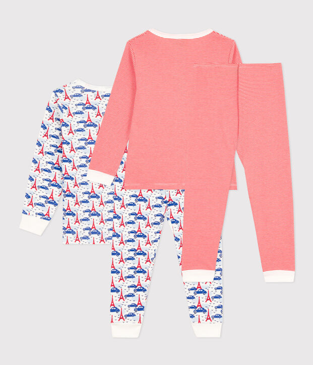 2er-Set Kinderpyjamas aus Baumwolle mit Paris-Motiv und Streifen vielfarbig